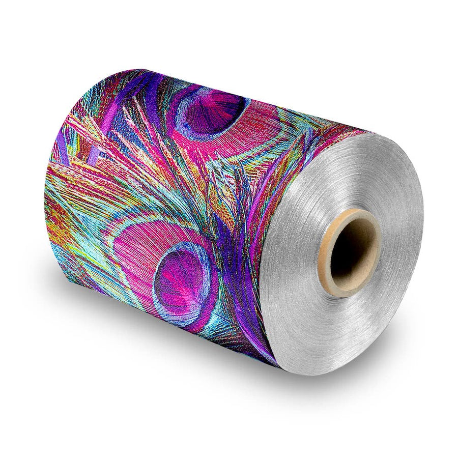 Embossed foil roll Peacock Feather