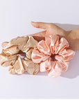 Luxurious Satin Hair Scrunchies by Vellen Hair - Vanilla Pie