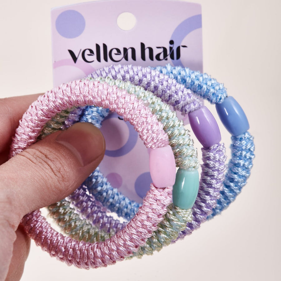 Durable & Stylish Elastic Hair Bands – 4-Pack - Pastel