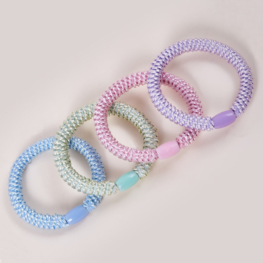 Durable & Stylish Elastic Hair Bands – 4-Pack - Pastel