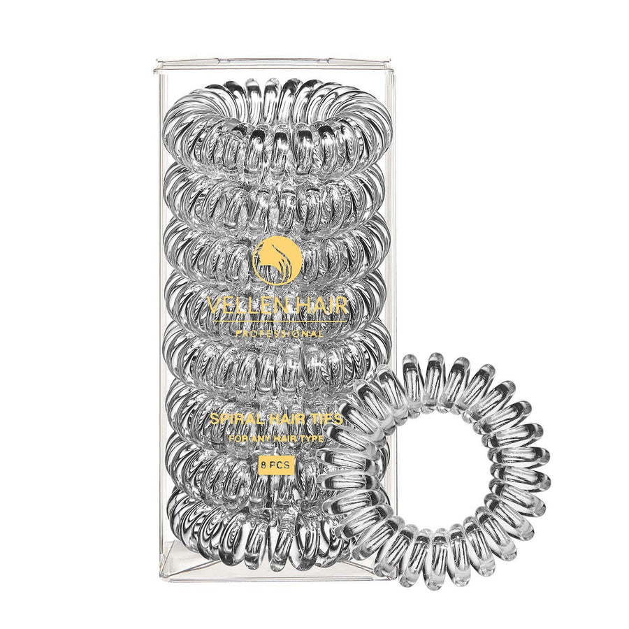 Vellen Hair Ultimate Spiral Hair Ties for Every Hair Type - Crystal Clear