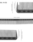 Vellen Hair® Ultimate Cutting Combs 5 Different Sizes - Black