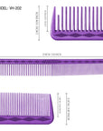 Vellen Hair® Ultimate Cutting Combs 5 Different Sizes - Purple