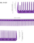 Vellen Hair® Ultimate Cutting Combs 5 Different Sizes - Purple