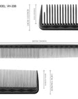 Vellen Hair® Ultimate Cutting Combs 5 Different Sizes - Black