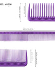 Vellen Hair® Ultimate Cutting Combs 5 Different Sizes - Purple