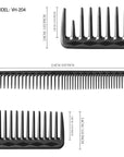Vellen Hair® Ultimate Cutting Combs 5 Different Sizes - Black
