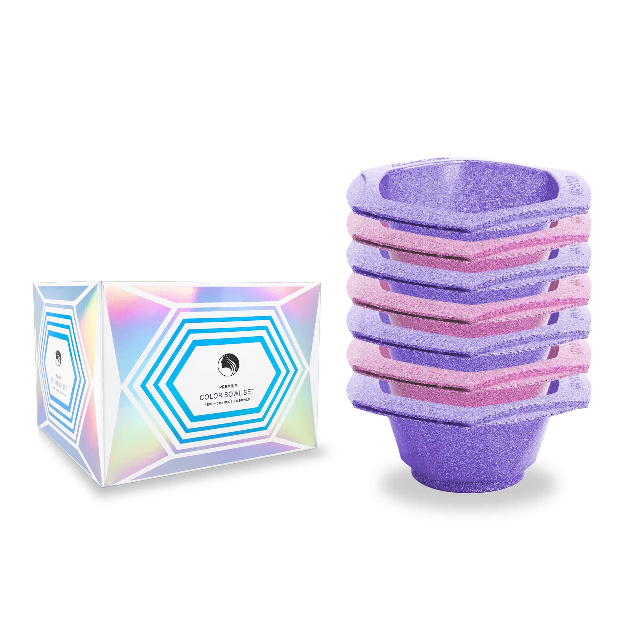 Glam Color Bowl Set - 7 Pack - Purple / Pink