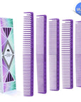 Vellen Hair® Ultimate Cutting Combs 5 Different Sizes - Purple