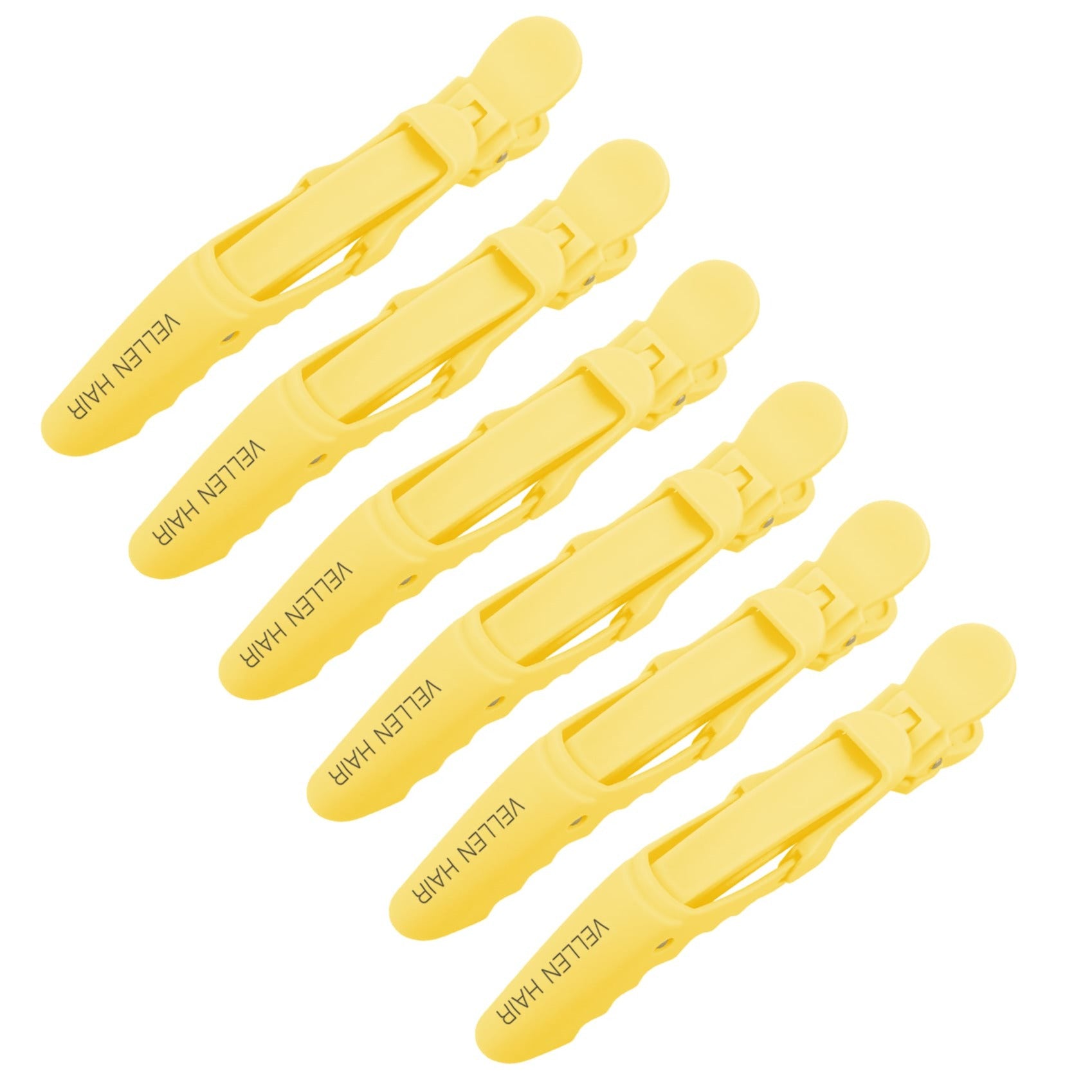 Alligator Hair Clips - 6 Pack - Yellow
