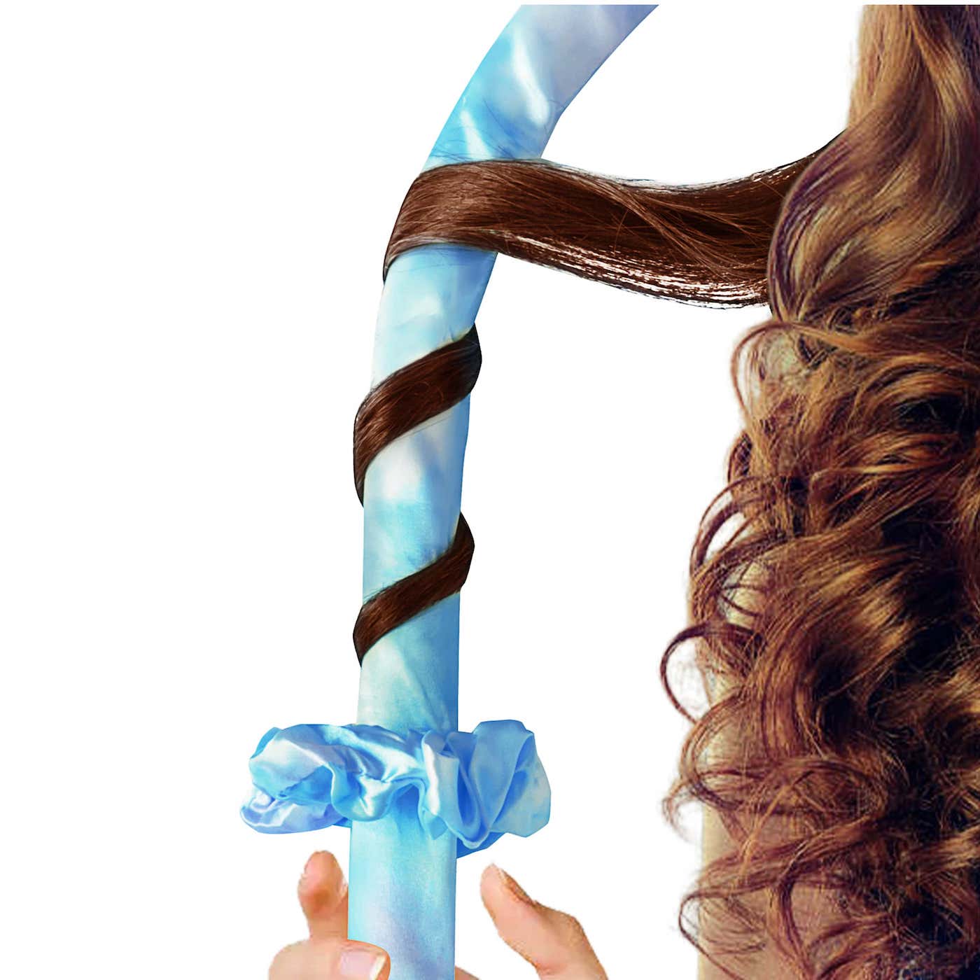 Vellen Hair Satin Heatless Curling Set - Overnight Curlers for No Heat, Soft, Voluminous Curls - Aqua Whisper