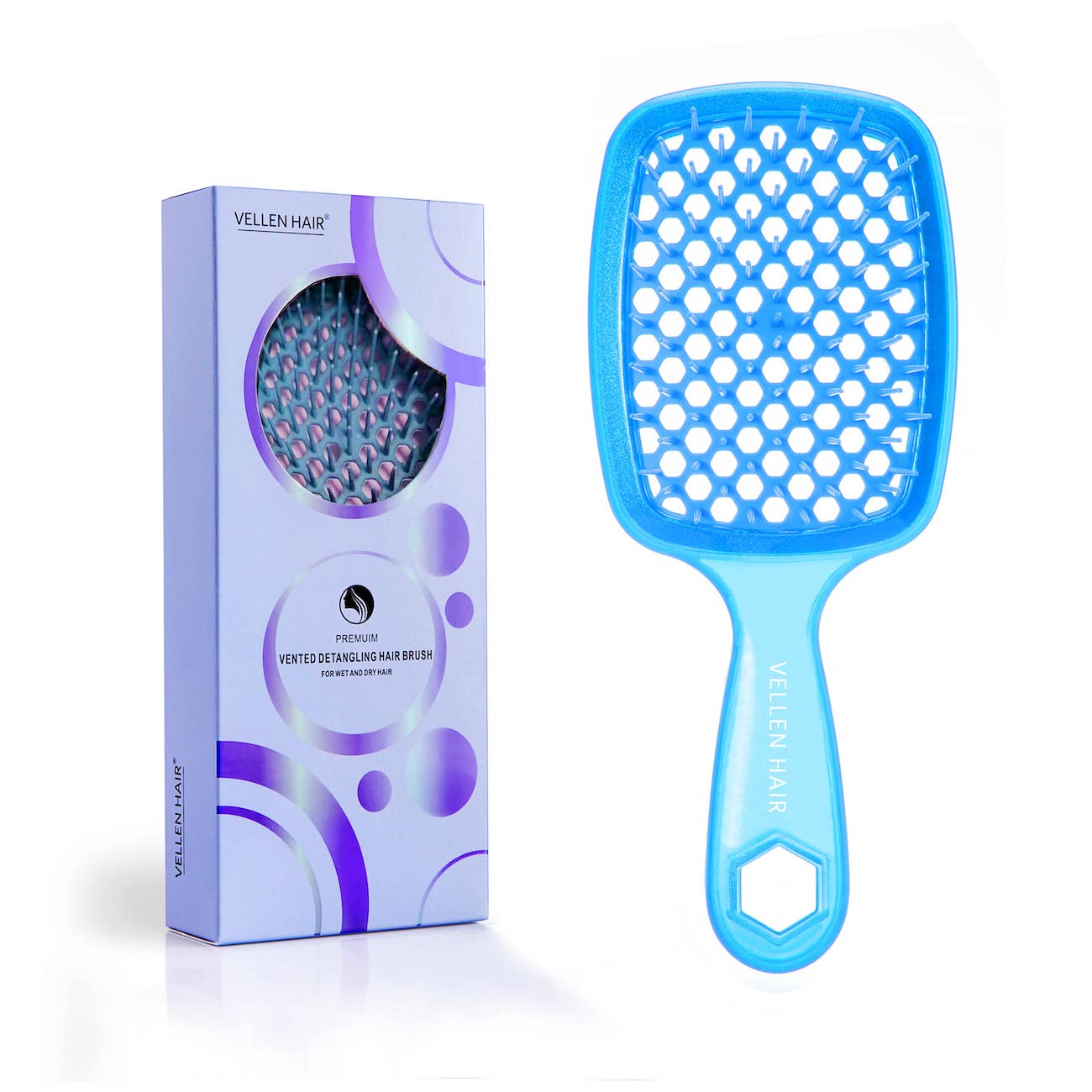 Vellen Hair Detangler Brush for Curly and Straight Hair - Lila