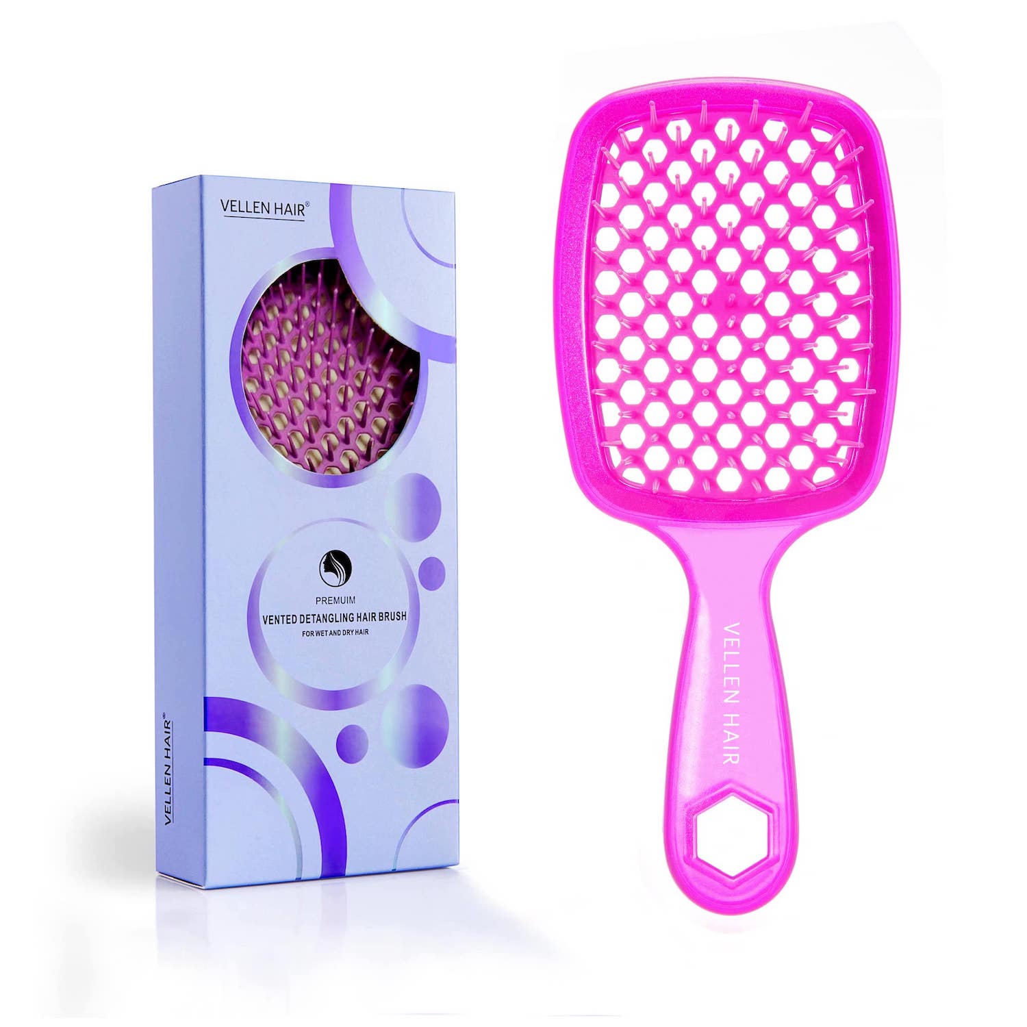 Vellen Hair Detangler Brush for Curly and Straight Hair - Lila