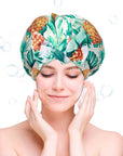 Vellen Hair Luxury Shower Cap for Women - Tropical Blossom Design