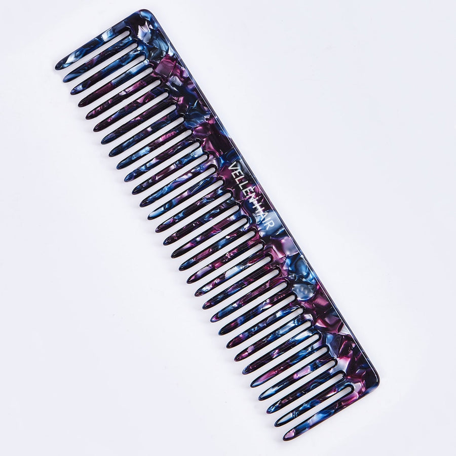 Vellen Hair 5.9-Inch Cellulose Acetate Wide-Tooth Comb – The Ultimate Detangling Solution for Smooth, Healthy Hair - Black