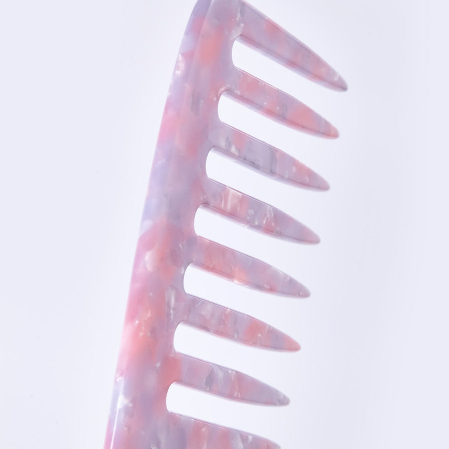 Vellen Hair VH-708 7.5-Inch Cellulose Acetate Wide-Tooth Comb – The Ultimate Detangling Solution for Smooth, Healthy Hair - Pink