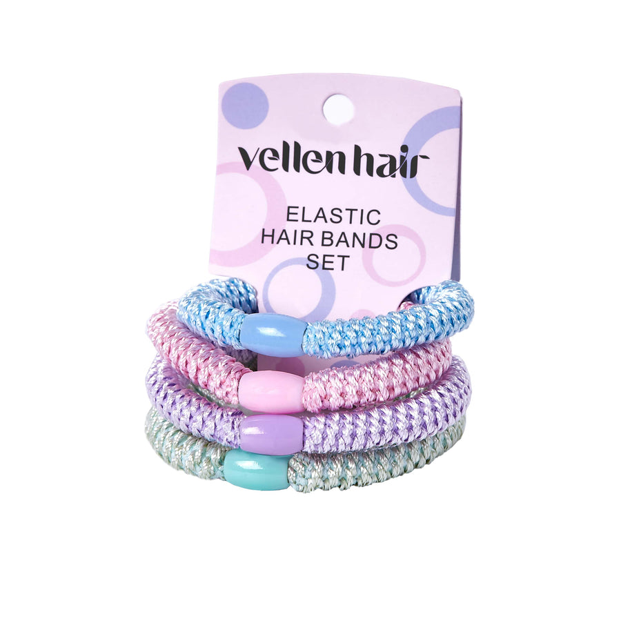 Durable & Stylish Elastic Hair Bands – 4-Pack - Pastel
