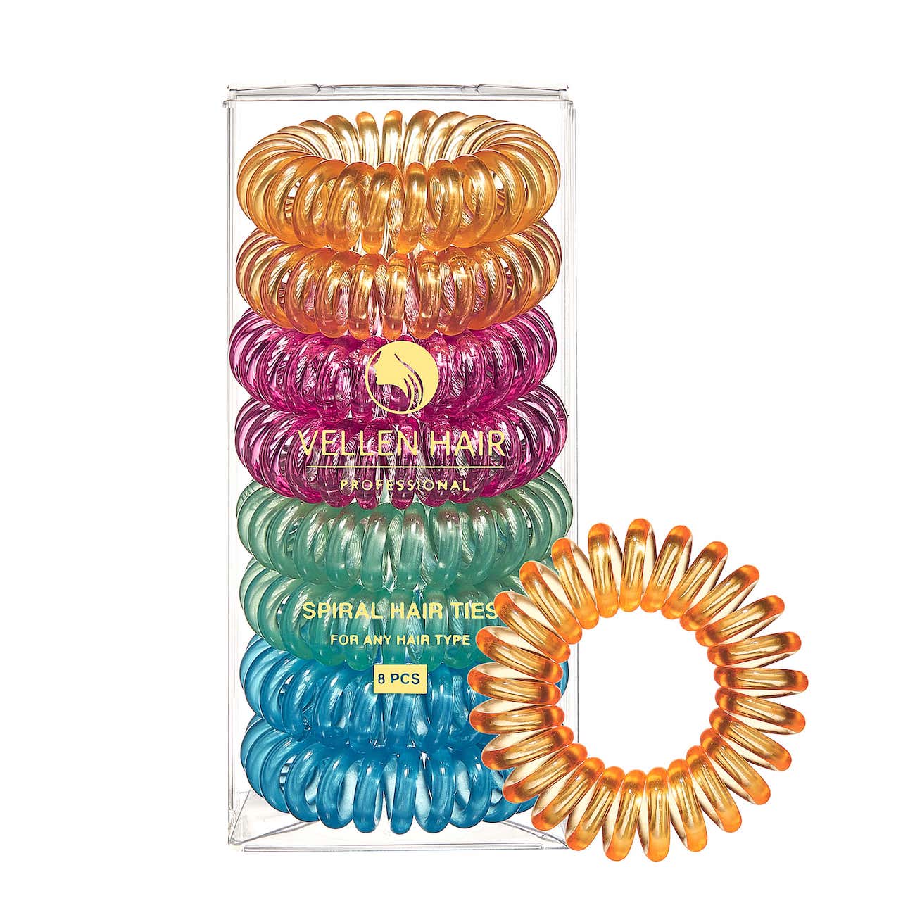 Vellen Hair Ultimate Spiral Hair Ties for Every Hair Type - Rainbow Delight Palette