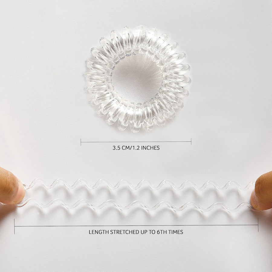 Vellen Hair Ultimate Spiral Hair Ties for Every Hair Type - Crystal Clear