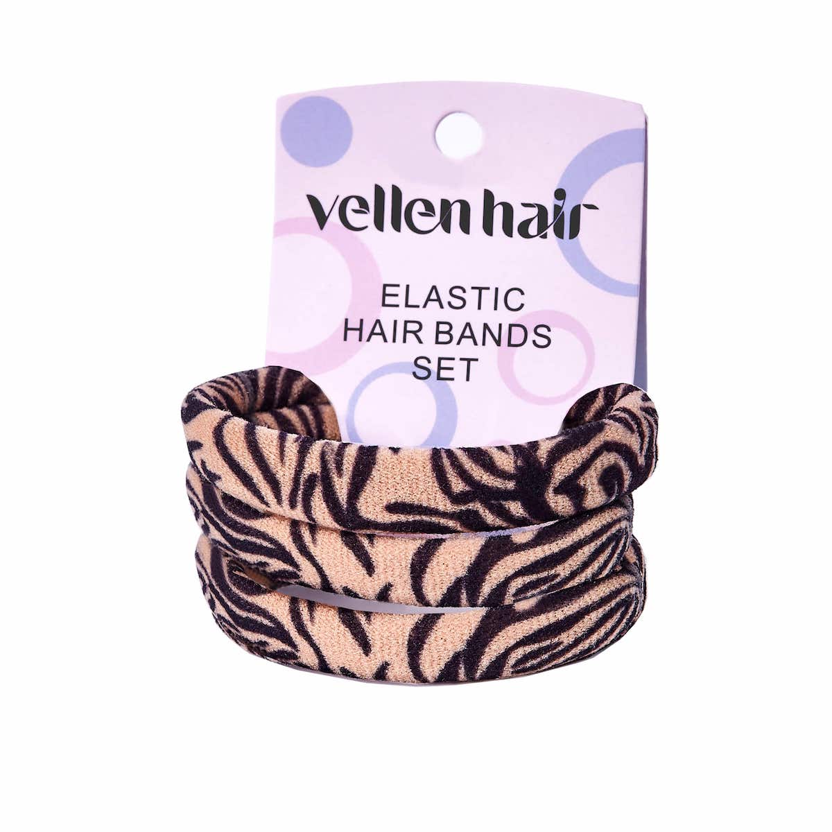 Durable & Stylish Elastic Hair Bands 3 - Pack - Zebra