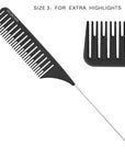 Ultimate Highlighting Comb Set 2.0 - 5 Sizes Black