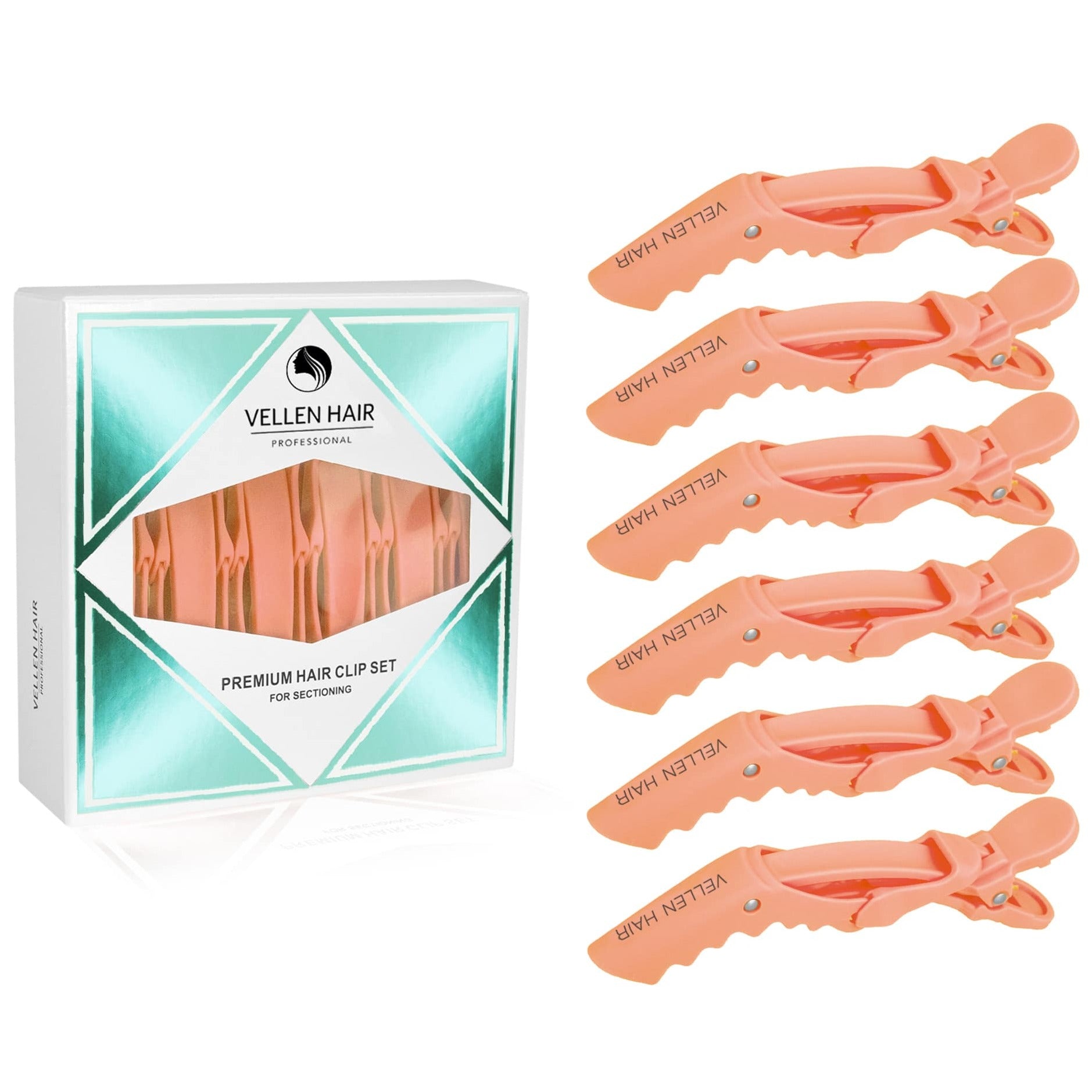 Alligator Hair Clips - 6 Pack - Peach