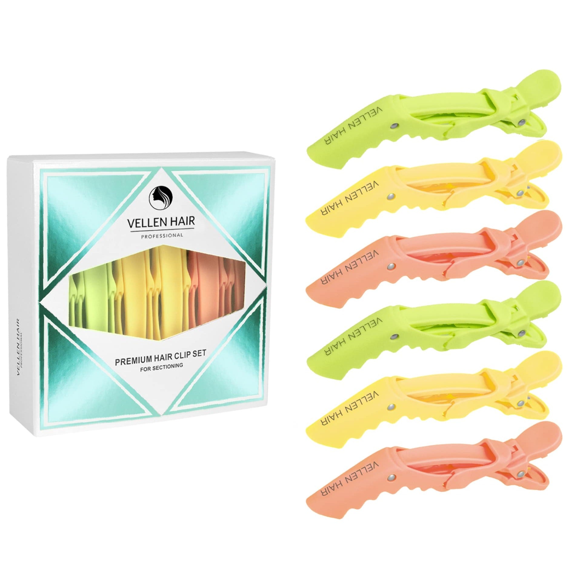 Alligator Hair Clips - 6 Pack - Rainbow