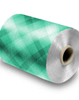 Embossed Foil Roll - 600ft - 13 Micron - Green Checkered