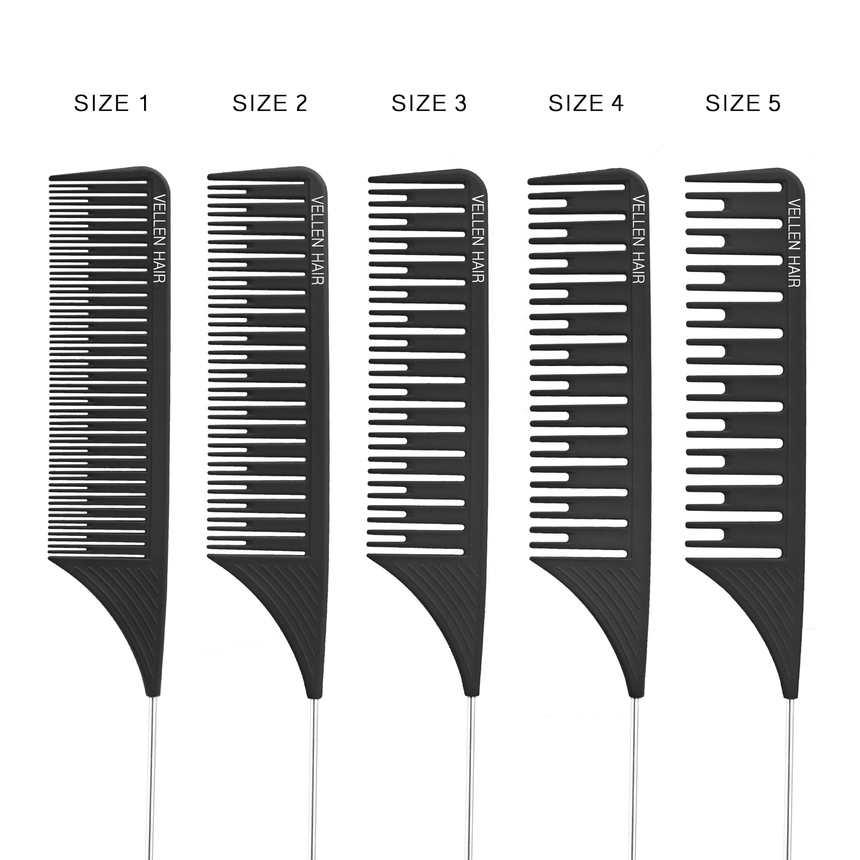 Ultimate Highlighting Comb Set 2.0 - 5 Sizes Black