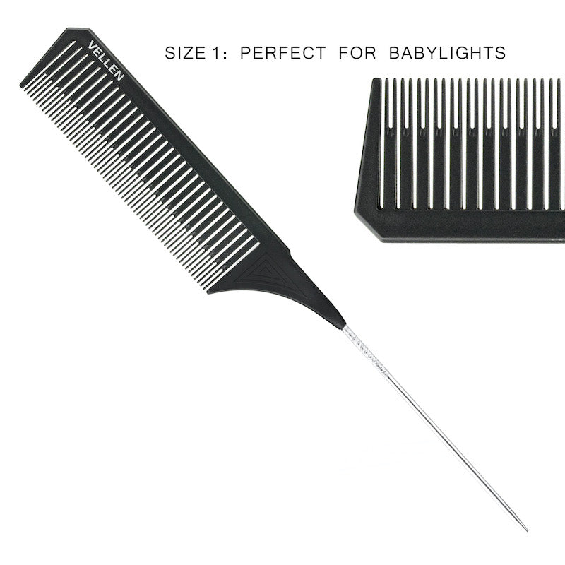 Highlighting Comb Set - 3 Sizes - Black 1 – Vellen-Hair