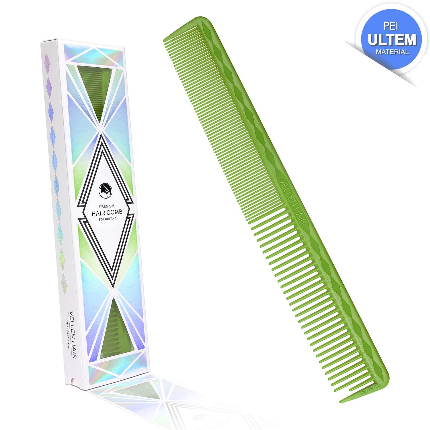 Vellen Hair® Ultimate Cutting Comb - VH202 - 17.8 cm / 7 inch - Green