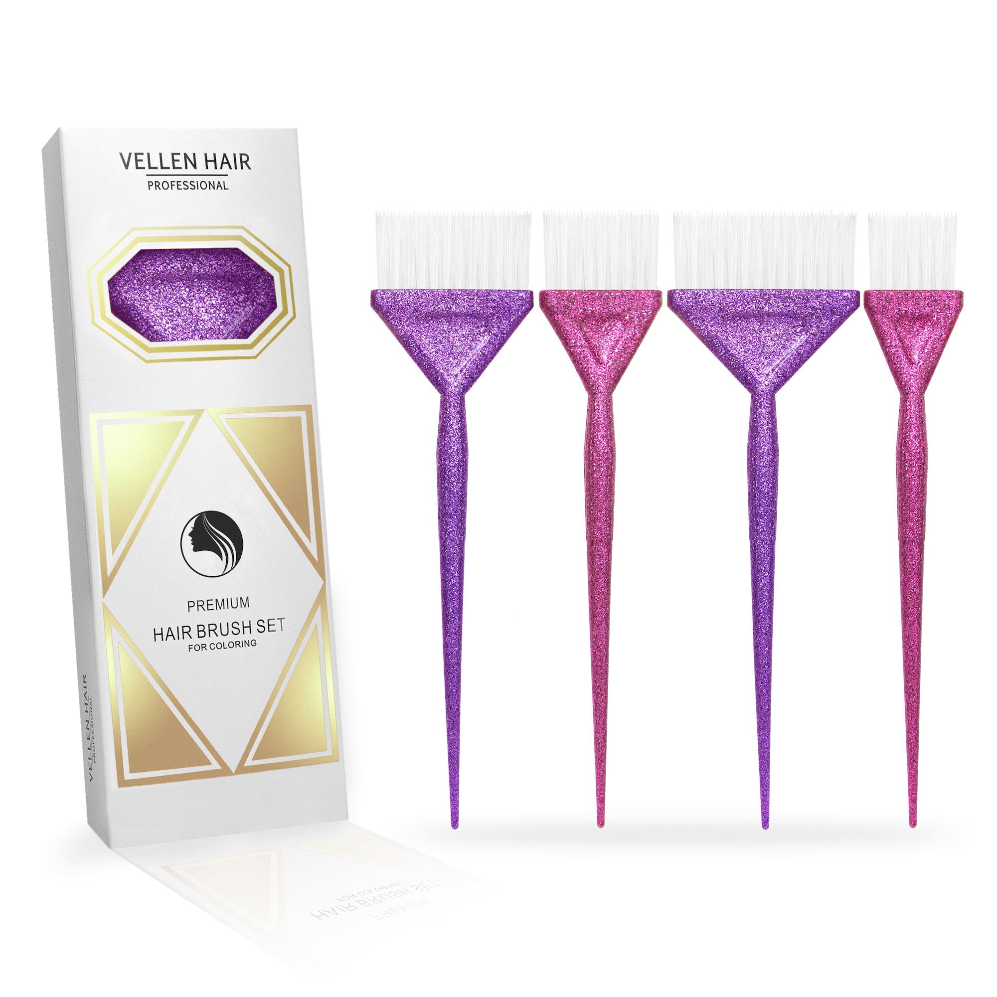 Glam Color Brush - 4 Pack - Purple/Pink