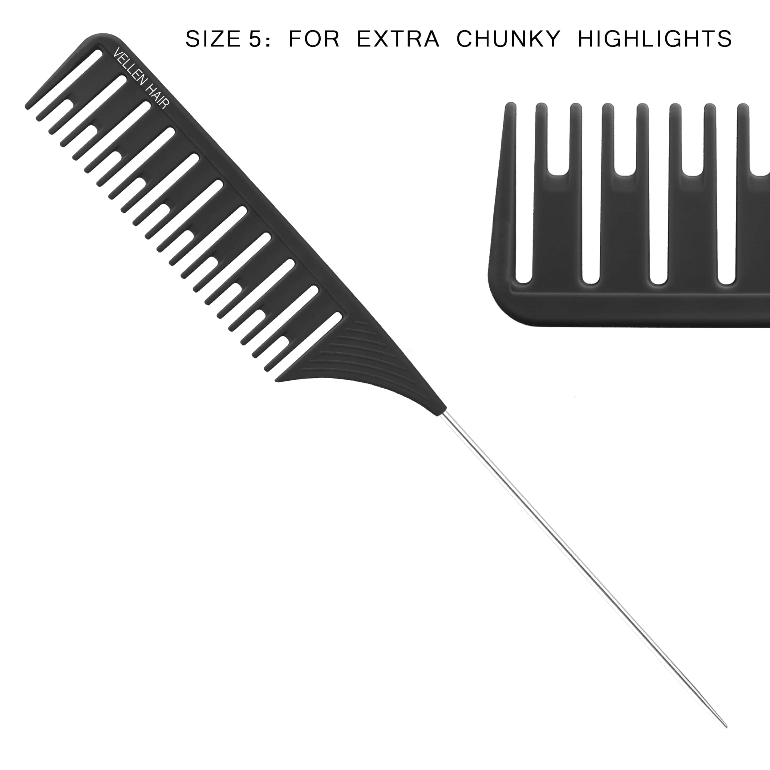 Ultimate Highlighting Comb Set 2.0 - 5 Sizes Black