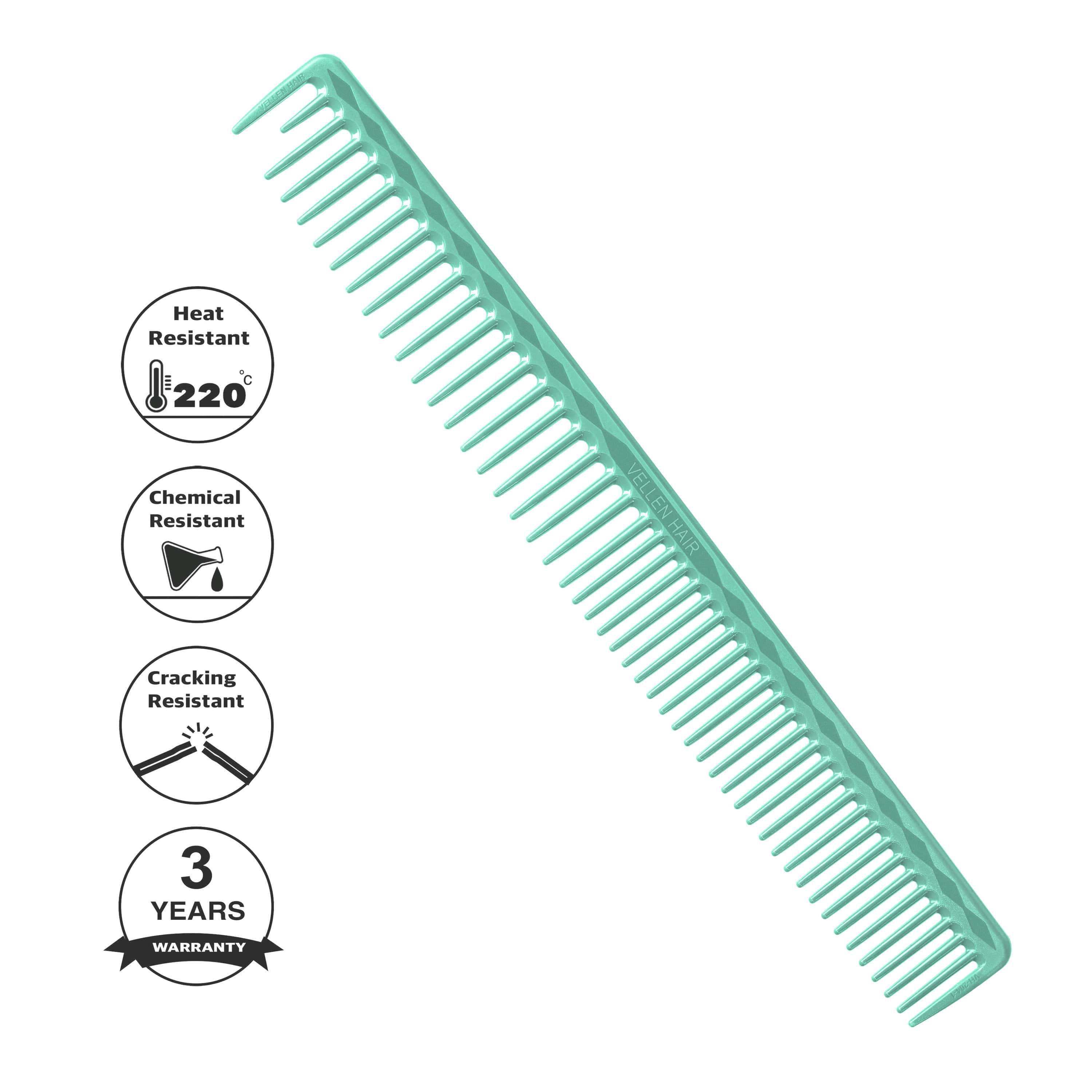 Vellen Hair® Ultimate Cutting Comb - VH204 - 22.8 cm / 8.97 inch - Mint