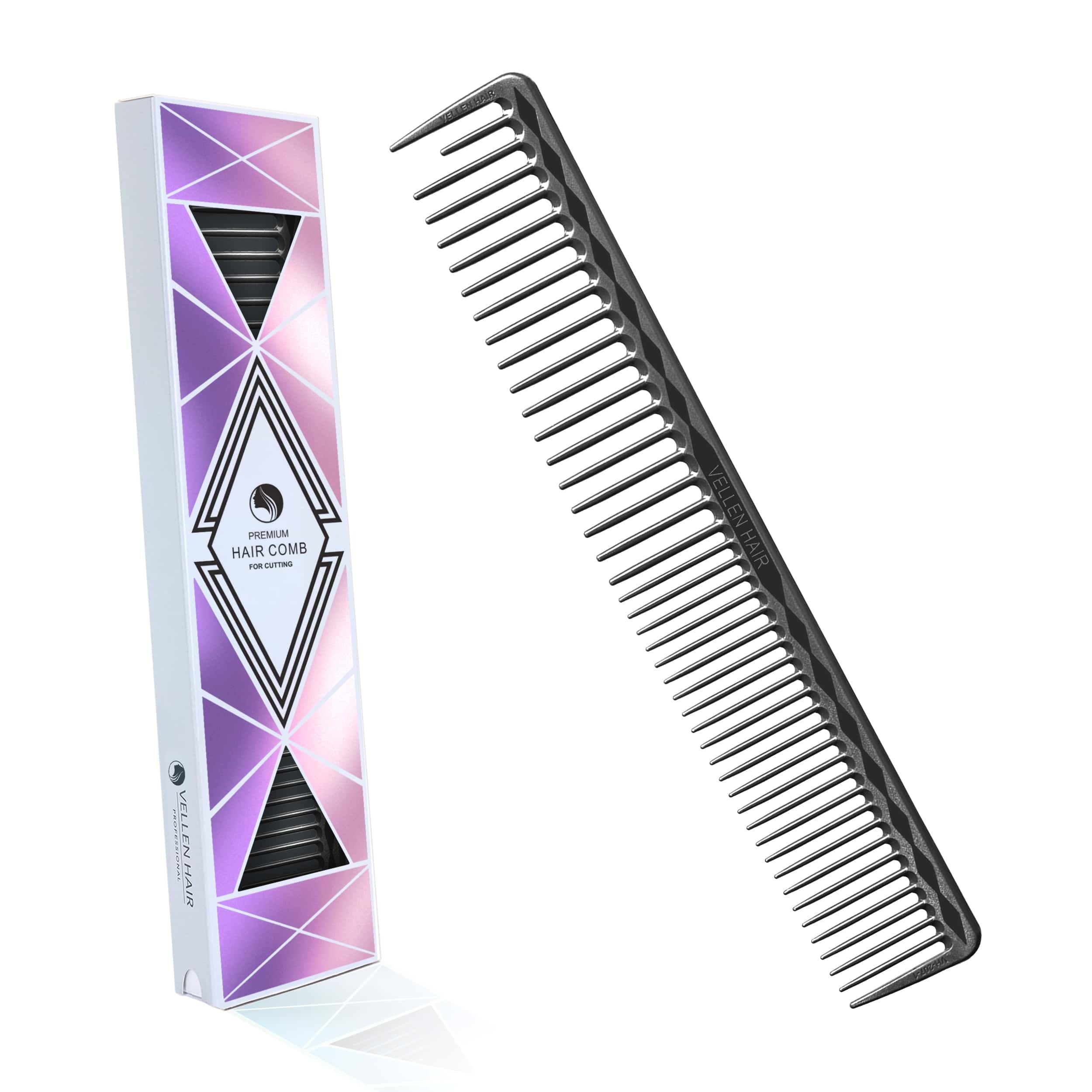 Vellen Hair® Ultimate Cutting Comb - VH207 - 18.4 cm / 7.24 inch - Black