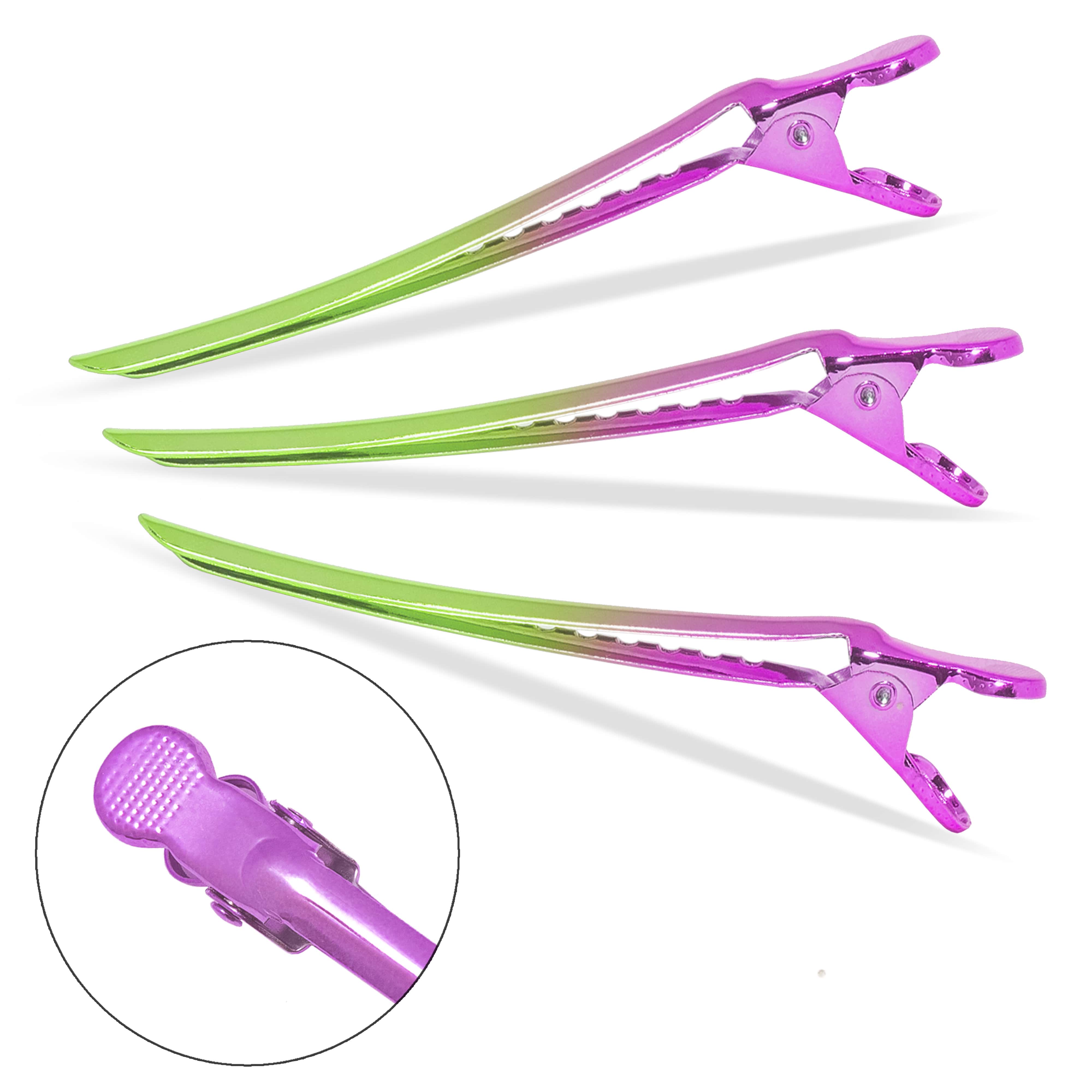 Super Sectioner Clips - 10 Pack - Green/Pink Ombre – Vellen-Hair