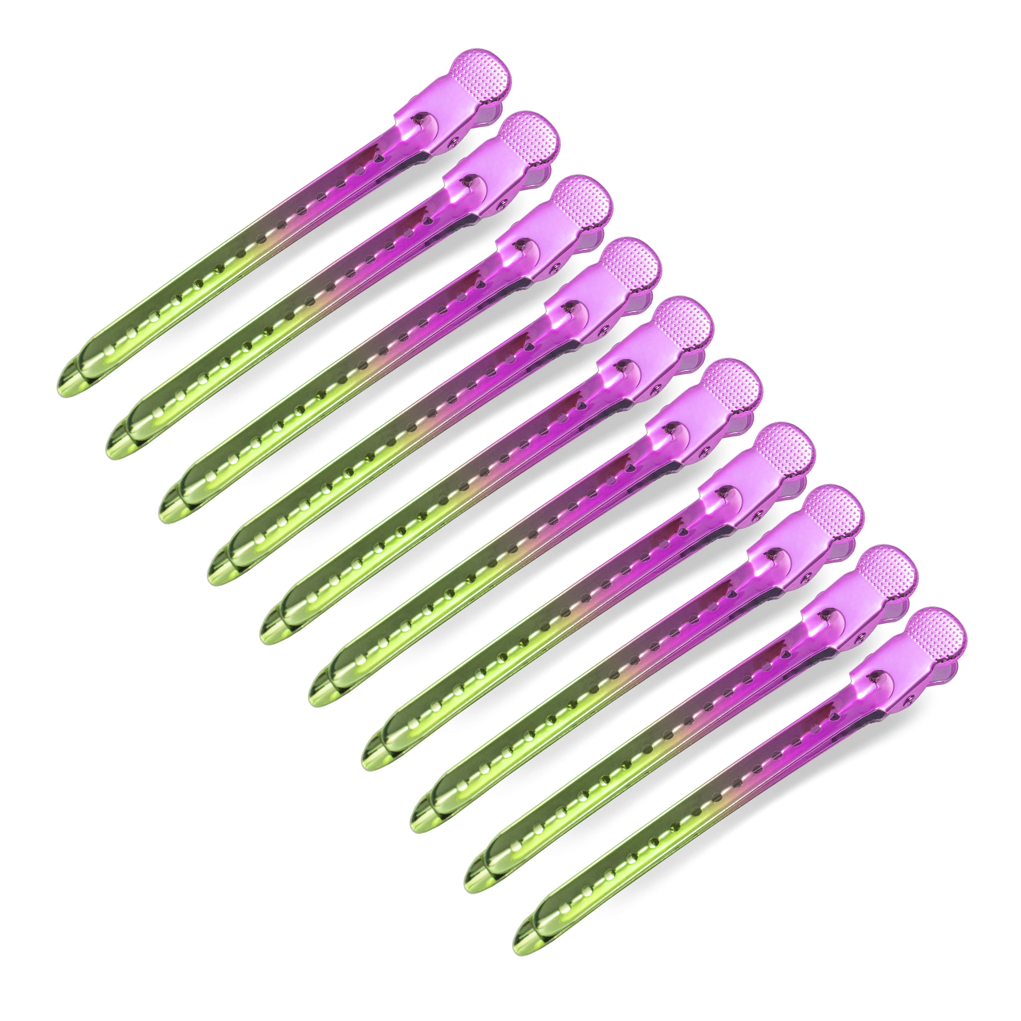 Super Sectioner Clips - 10 Pack - Green/Pink Ombre