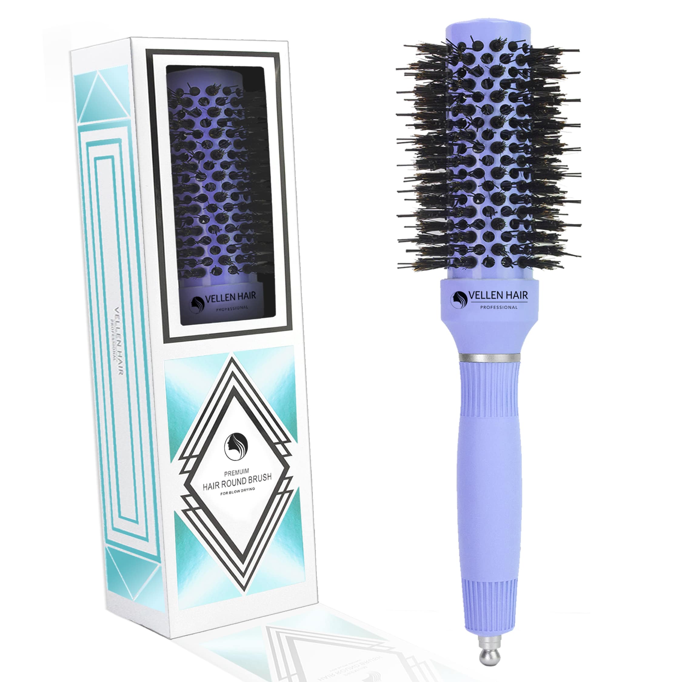 Vellen Hair Ceramic Round Hairbrush 1.3 inch / 32 mm - Violet