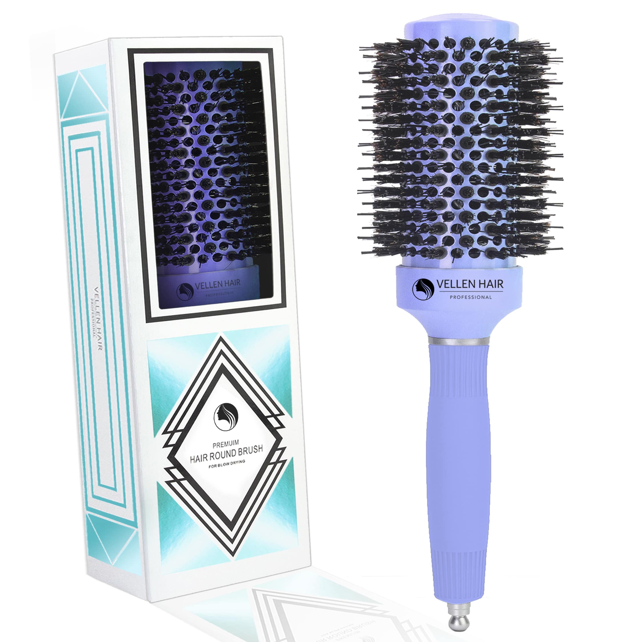 Vellen Hair Ceramic Round Hairbrush 1.7 inch / 43 mm - Violet