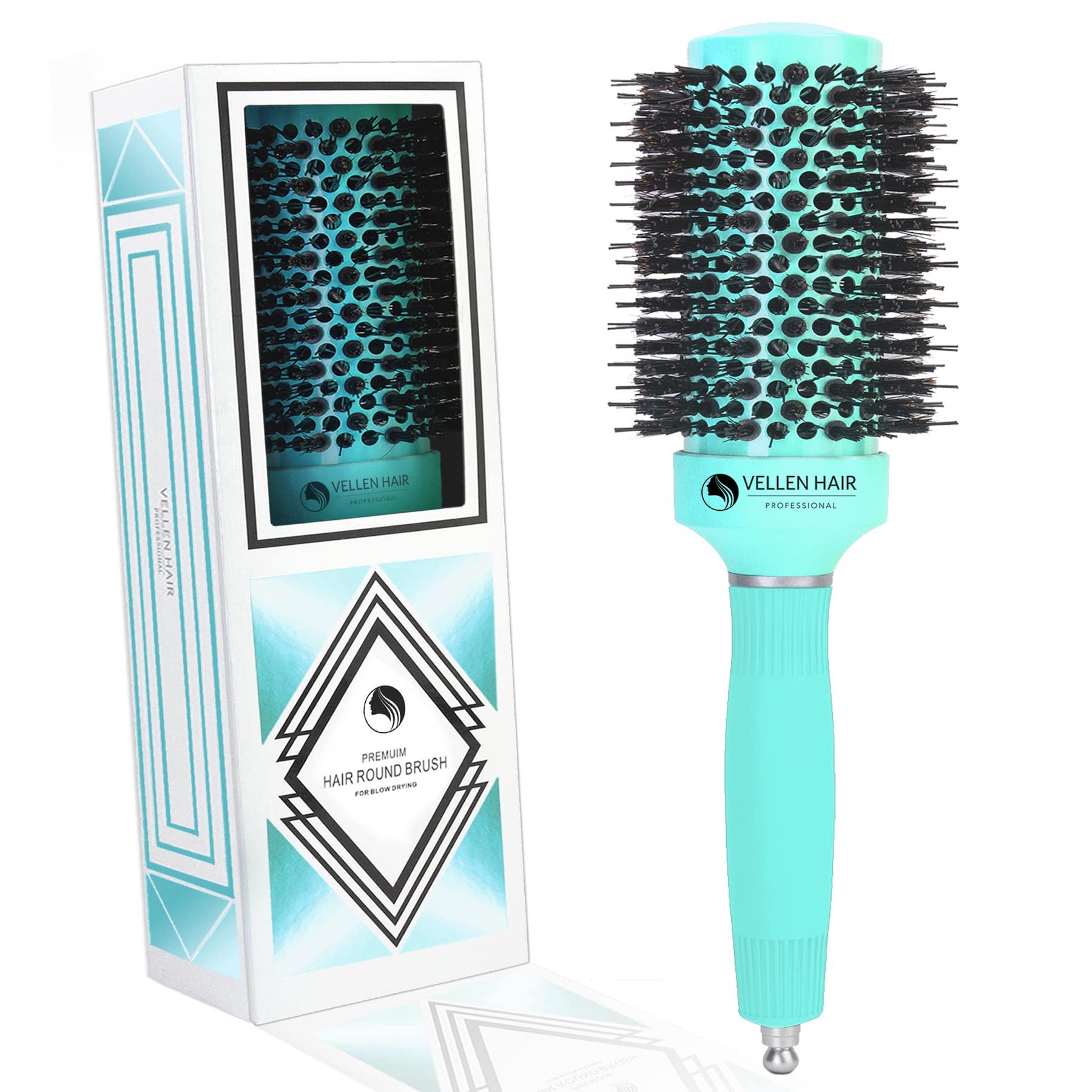 Vellen Hair Ceramic Round Hairbrush 1.7 inch / 43 mm - Mint