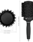 Ceramic/Ionic Round Hairbrush 2 inch / 53 mm - Black