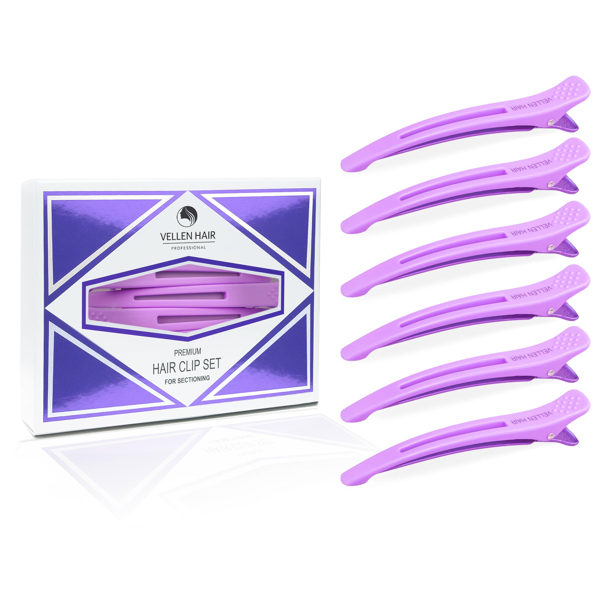 Sectioning Hair Clips - 6 Pack - Purple