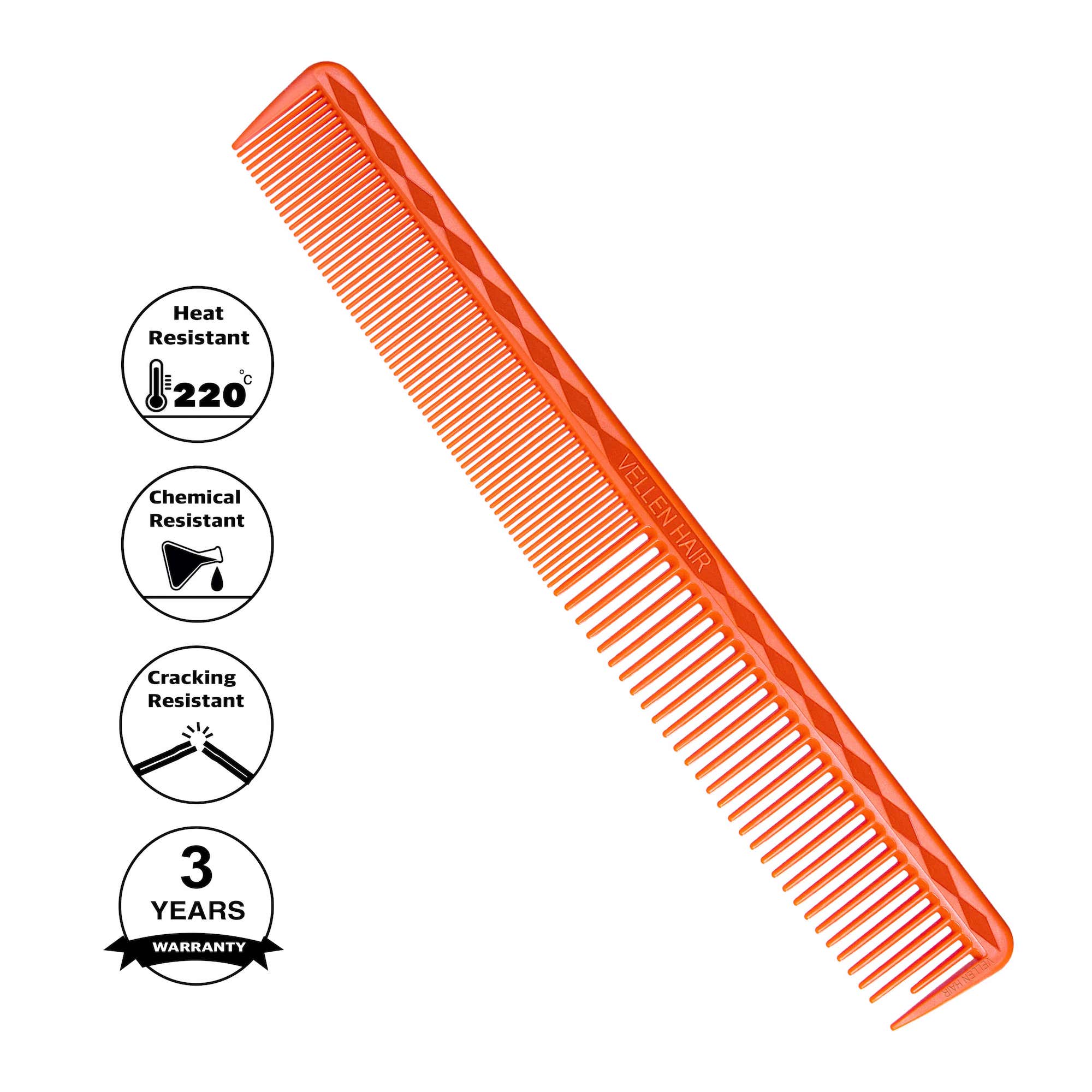 Vellen Hair® Ultimate Cutting Comb - VH202 - 17.8 cm / 7 inch - Orange