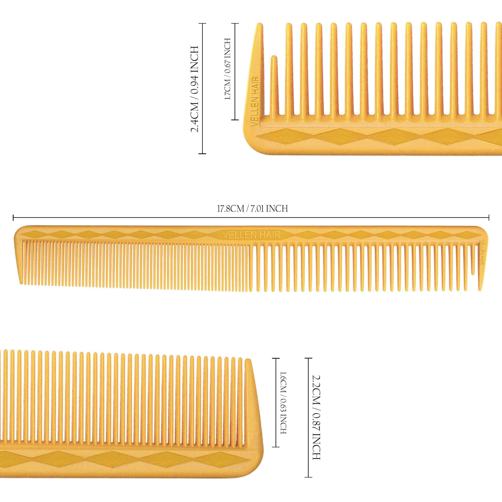 Vellen Hair® Ultimate Cutting Comb - VH202 - 17.8 cm / 7 inch - Yellow