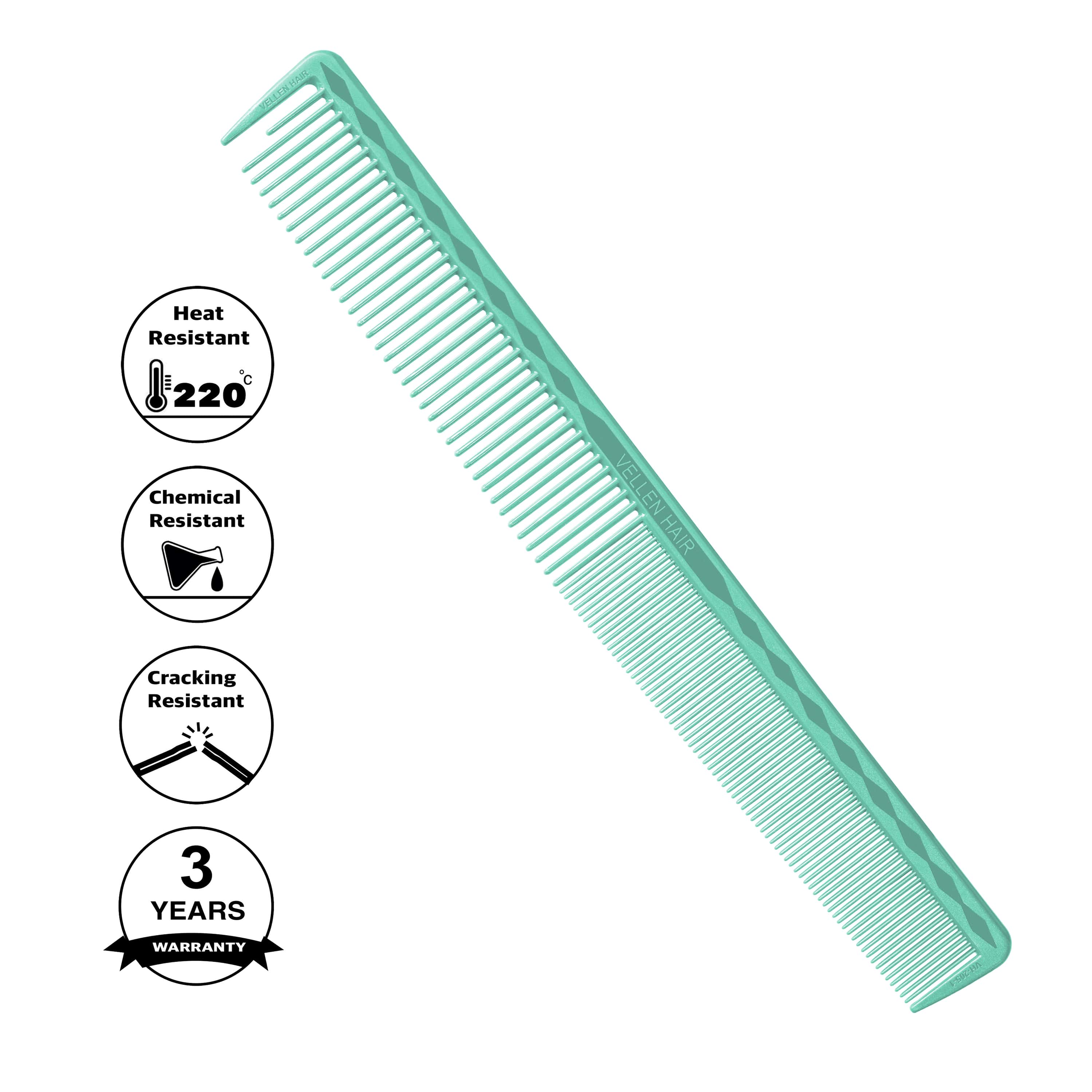 Vellen Hair® Ultimate Cutting Comb - VH205 - 21.4 cm / 8.42 inch - Mint